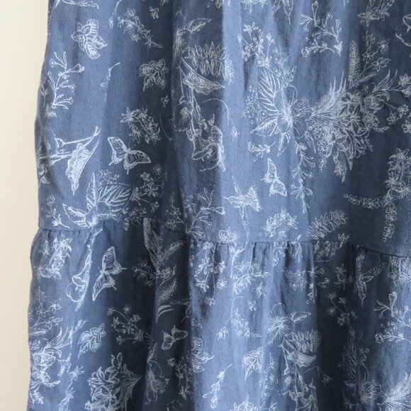 ROSEMARINE ITALY Linen Blend Tiered Floral Print Dress Lagenlook - Size M NWT - Picture 12 of 12